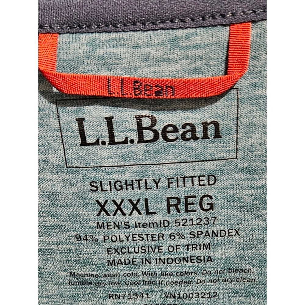 LL Bean Mens Active Quarter Zip Hoodie Blue Gray Heathered XXXL 3XL 521237 - Picture 5 of 8
